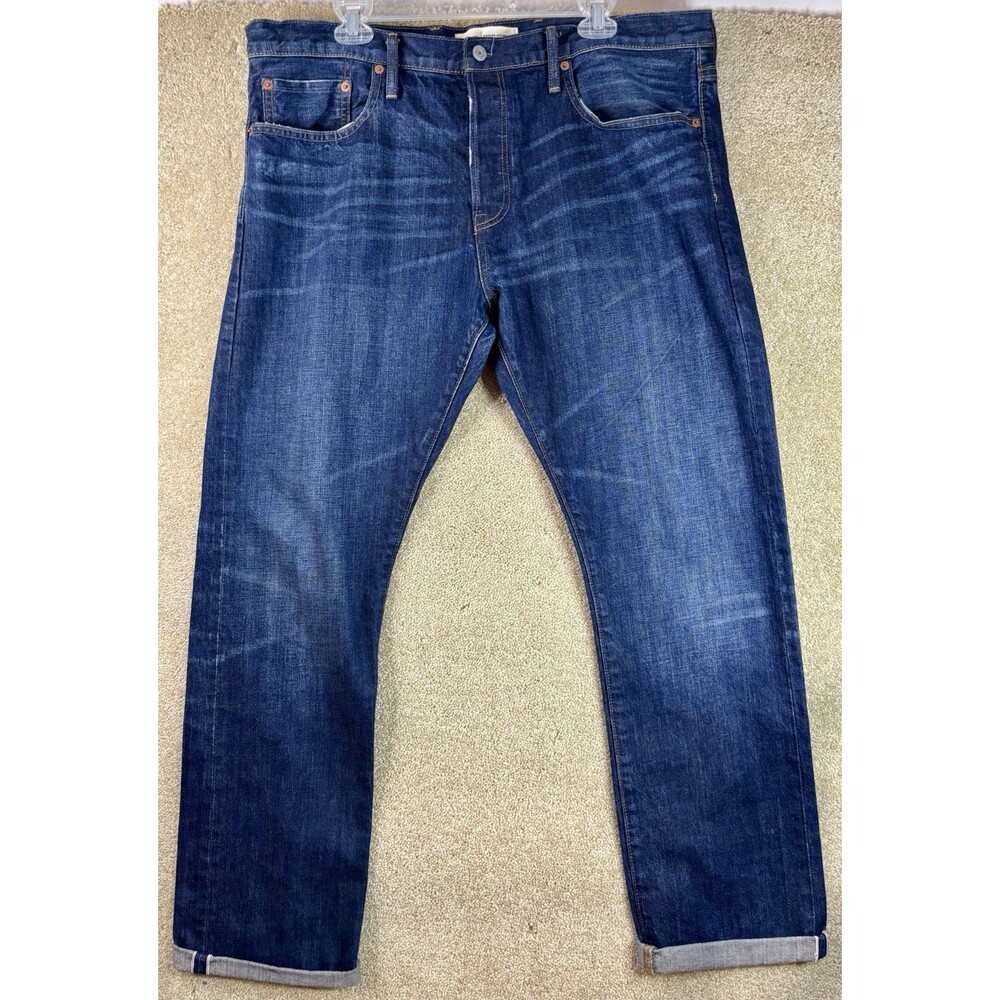 Gap Kaihara Japanese Selvedge Denim Jeans Mens 38x32 Blue Slim Button Fly